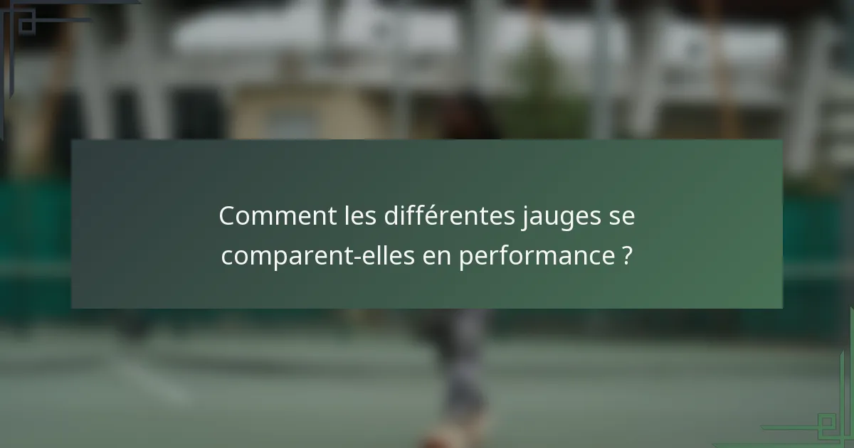 Comment les différentes jauges se comparent-elles en performance ?