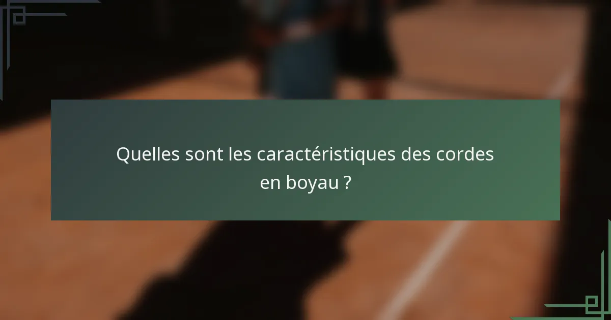 Quelles sont les caractéristiques des cordes en boyau ?